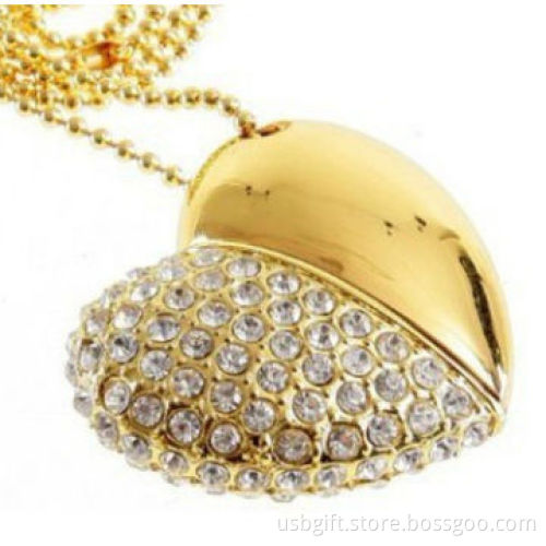 Jewelry USB flash drive, Swarovski crystal heart style, 16GB